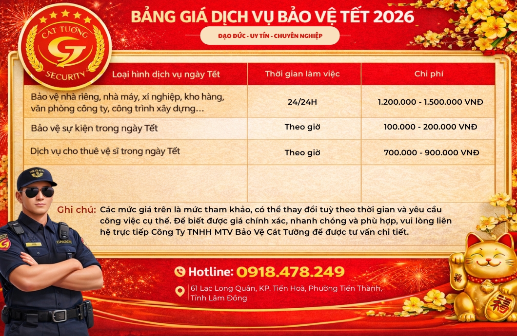 Bảng giá dịch vụ mùa tết