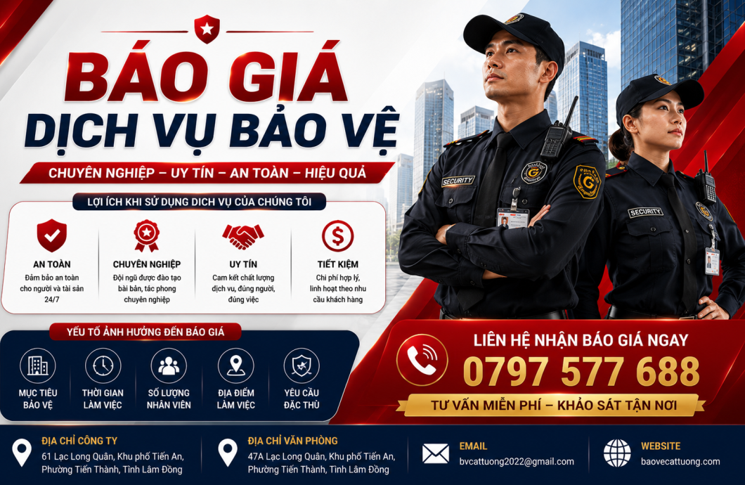 Báo Giá Dịch Vụ Bảo Vệ Mới Nhất 2026 | Công Ty Bảo Vệ Cát Tường