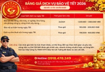 Bảng giá dịch vụ mùa tết