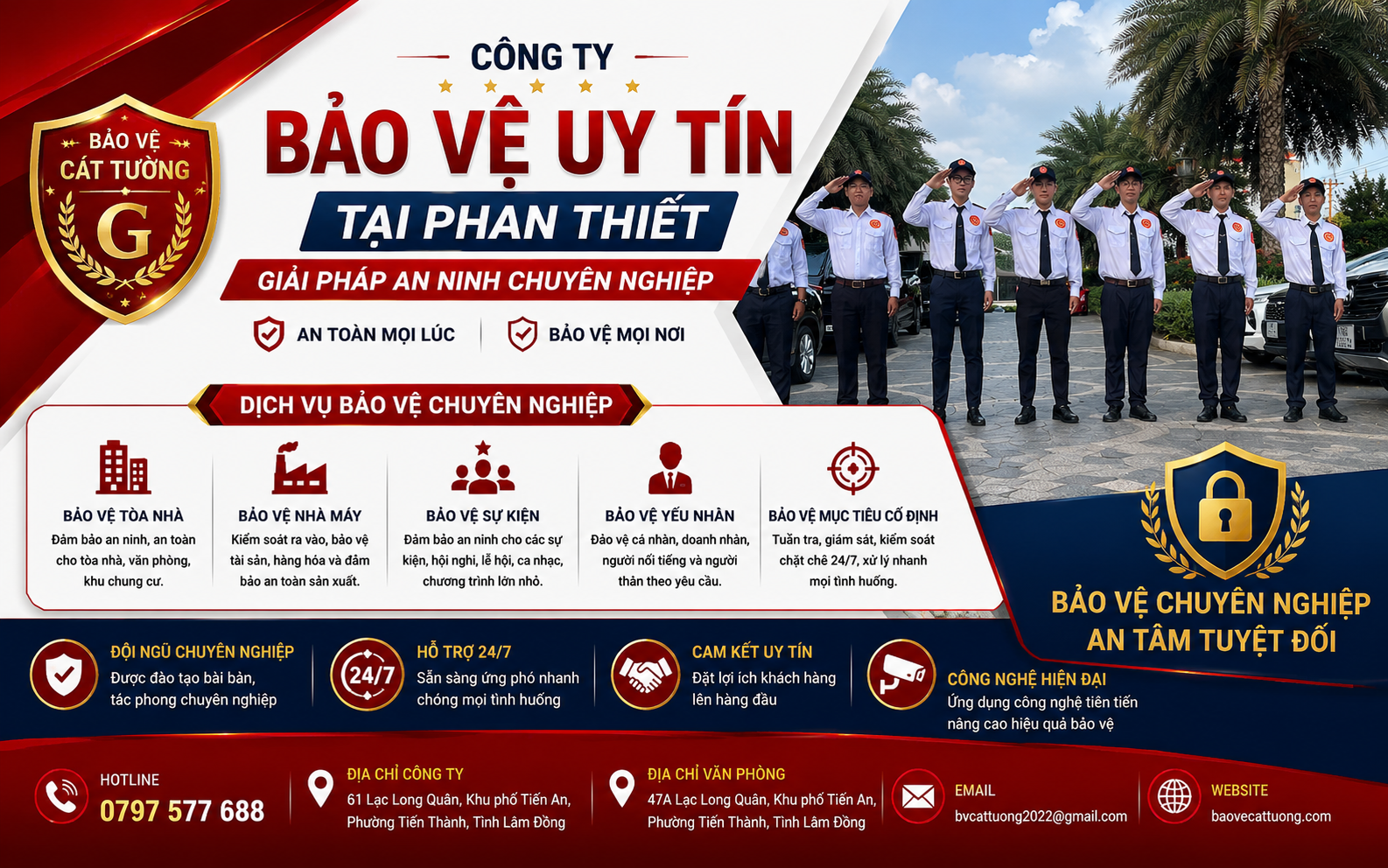 Dịch vụ bảo vệ uy tín cho doanh nghiệp tại Phan Thiết